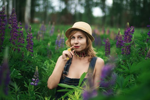 Portrait of a Woman Standing in a Field 