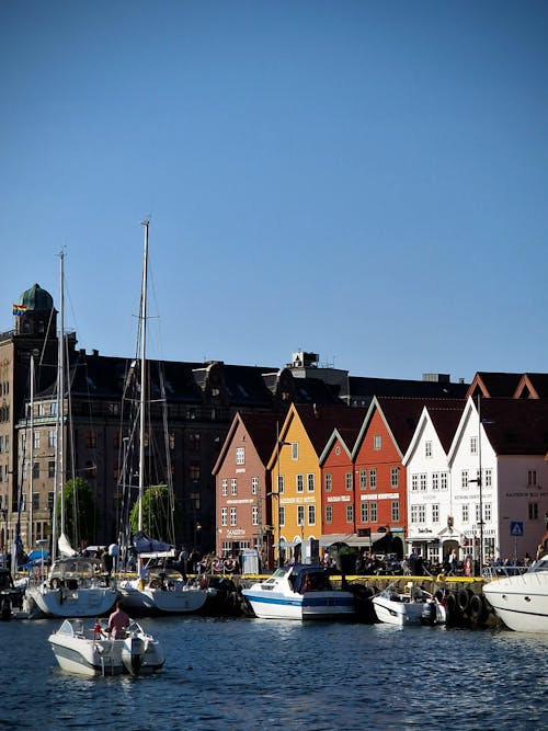 Colorful Houses near Water in Old Town