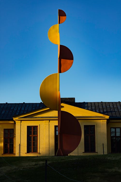 Modern Art Installation over Building