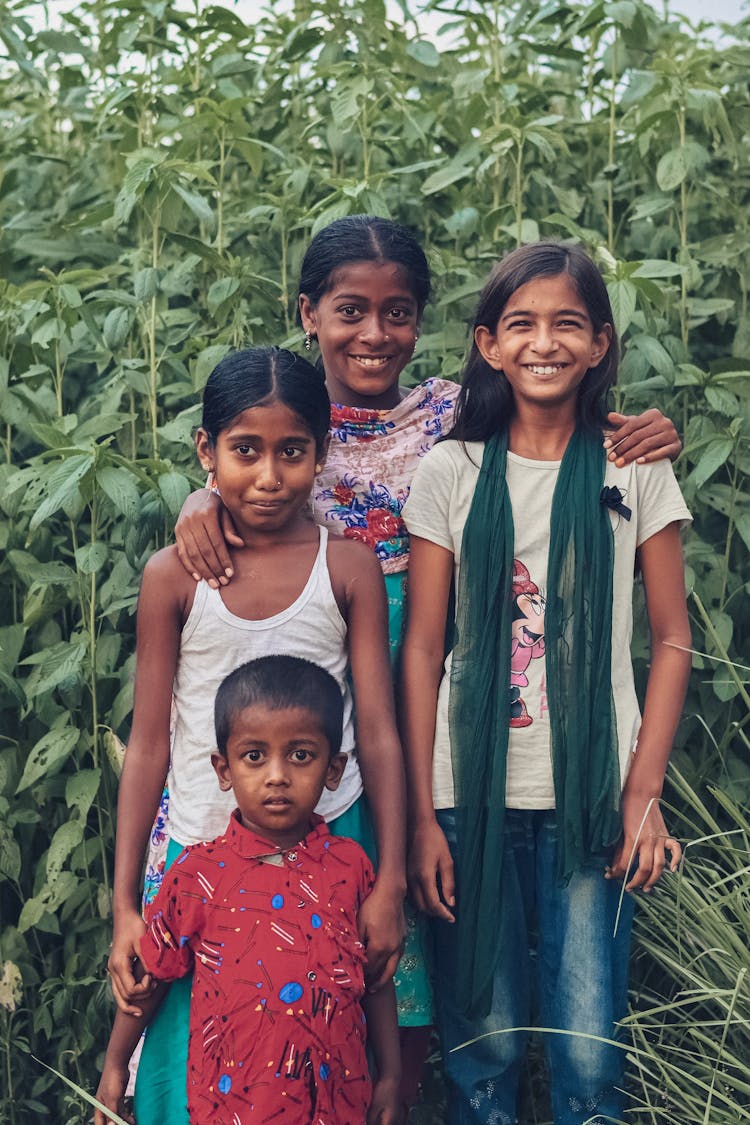 Smiling Girls And Boy Together