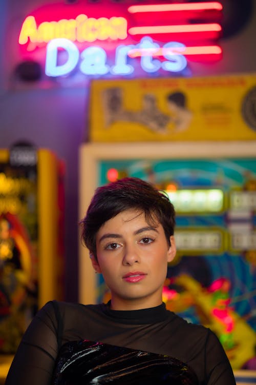 Picture of a Young Woman at the Arcade 