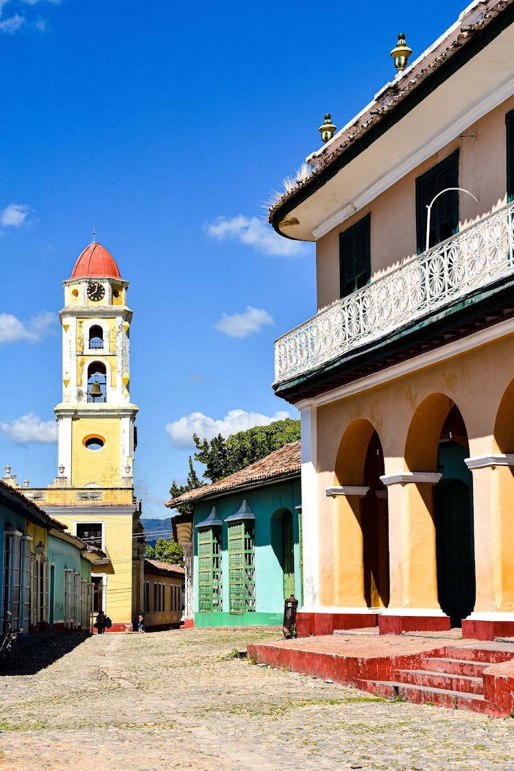 Church Tower In Town In Cuba