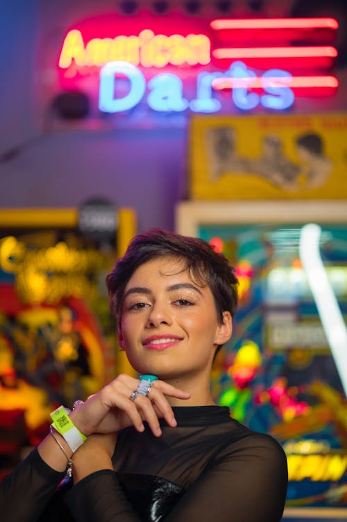 Picture of a Young Woman at the Arcade 
