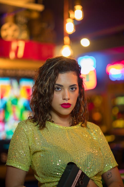 Picture of a Young Woman at the Arcade 