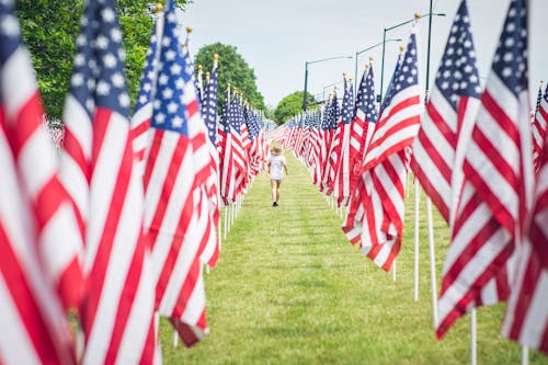 Corridor of American Flags