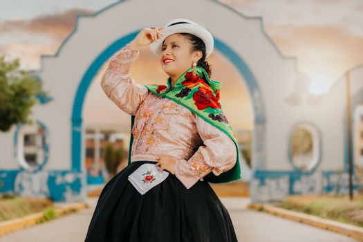 Portrait of a woman in traditional Andean attire, Jauja, Peru.