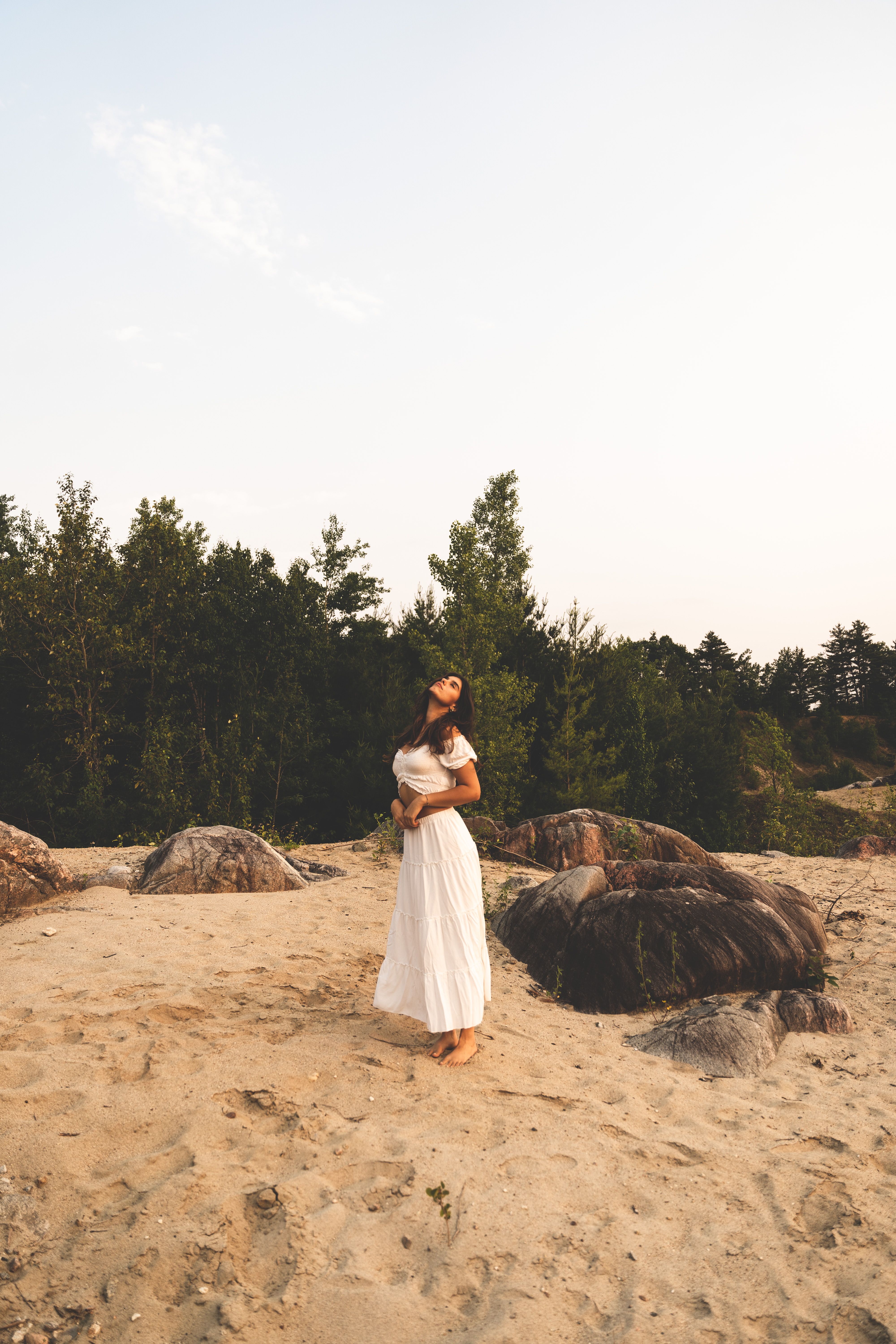 White Flowy Maxi Skirt