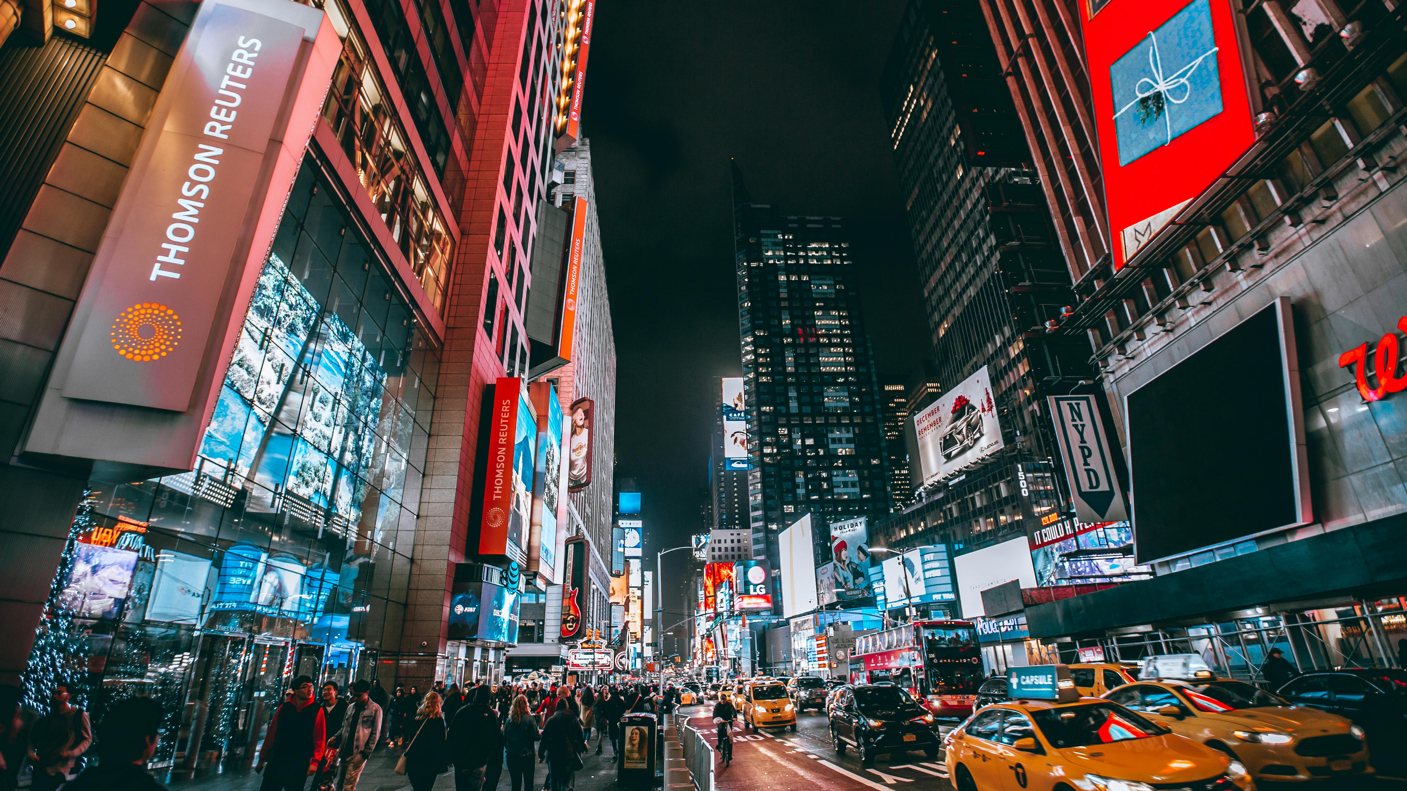 Night crowd at Times Square