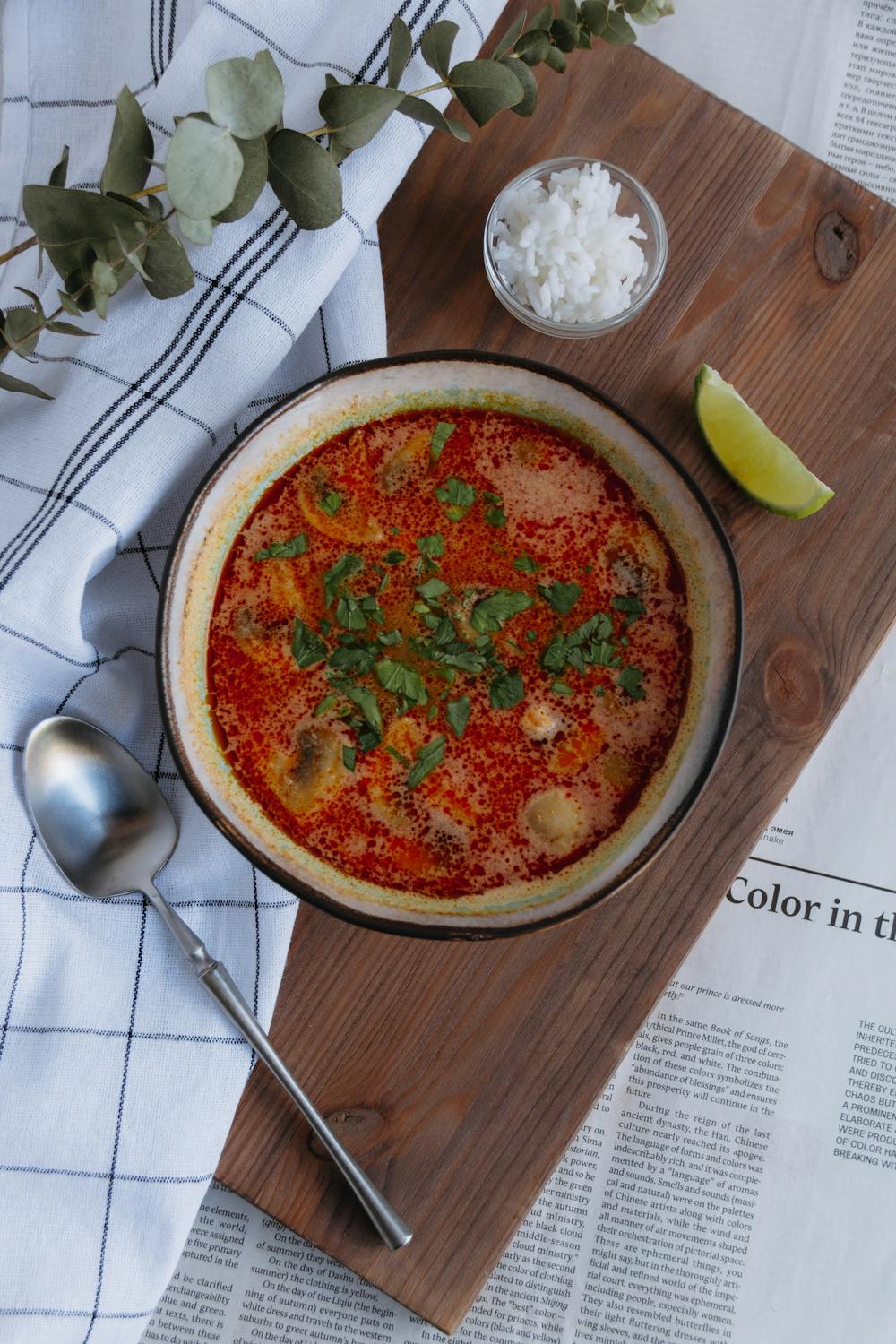 Spicy Thai Chicken Soup with Lemongrass