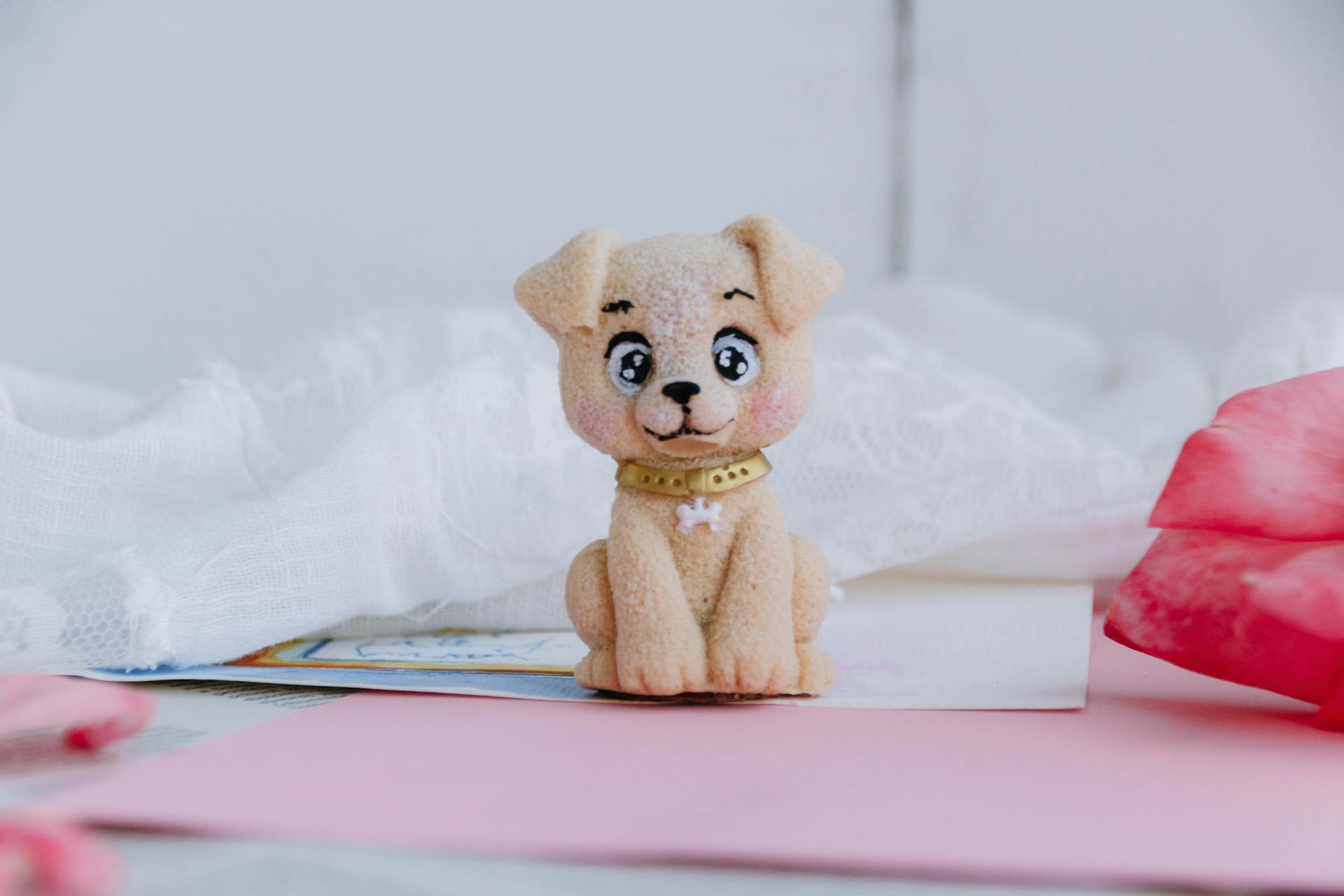 Funny Cream Colored Stuffed Toy Dog in a Child Bedroom