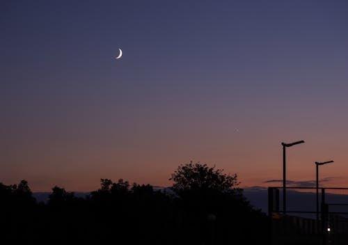 シルエット, 夕暮れ, 夜空の無料の写真素材