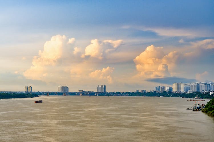 Ho Chi Minh City Skyline Over A Saigon River, Vietnam