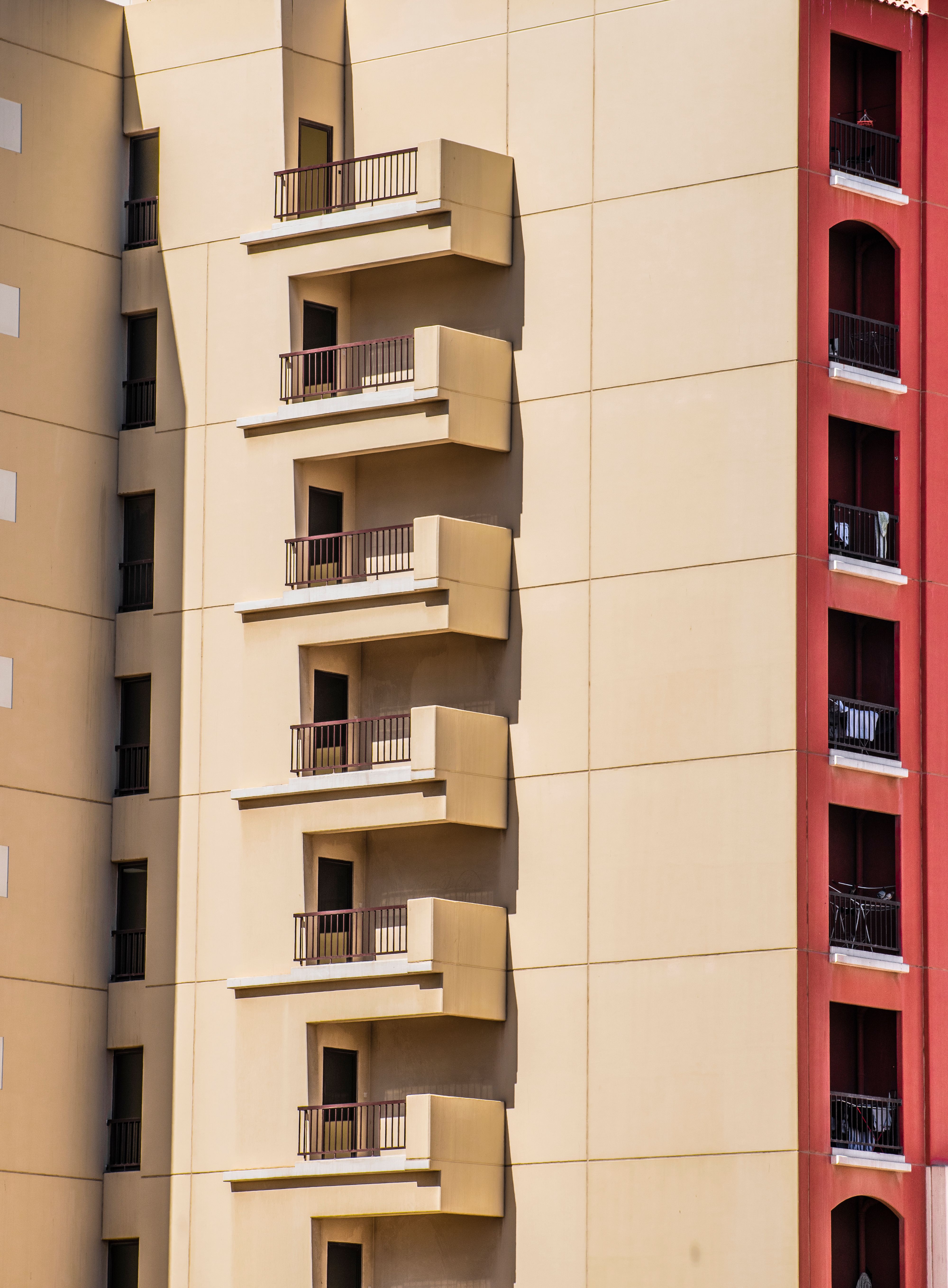 Gallery Detail: Balconies Of A Luxury Apartment Block Seen Behind Palm Trees