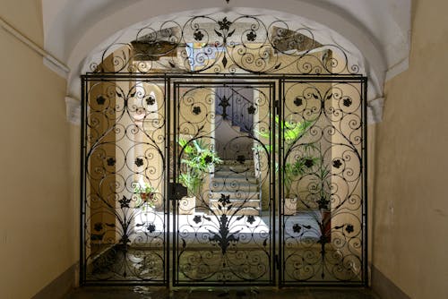 Ornamented Entrance in Building Corridor