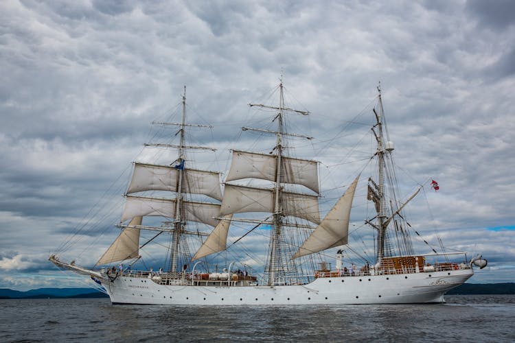 Gray Galleon Ship On Water