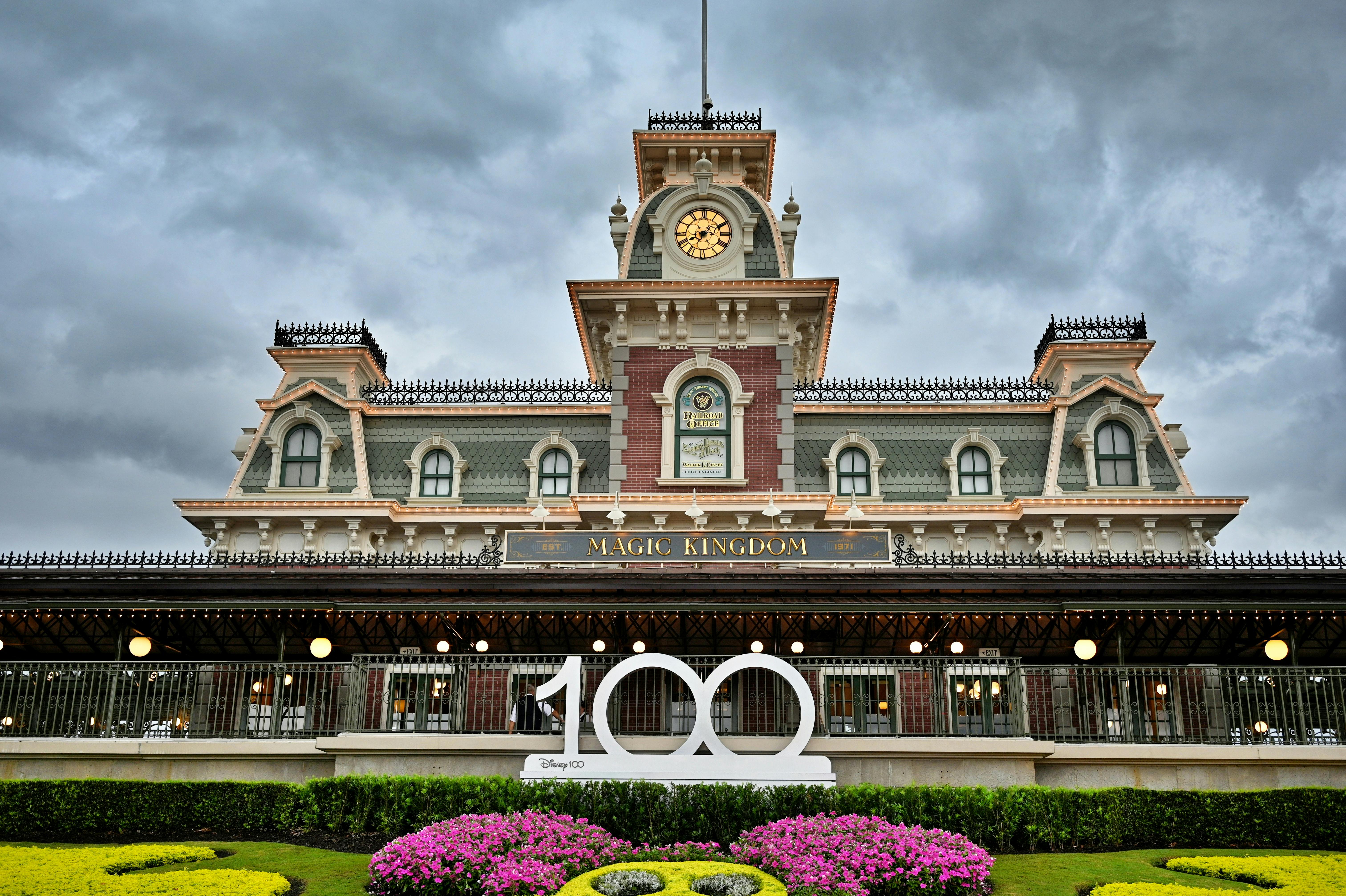 Magic Kingdom Entrance and Train Station Background Wallpaper