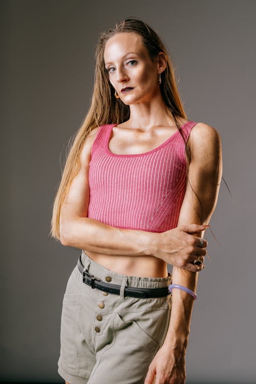 Portrait of Woman in Pink Top