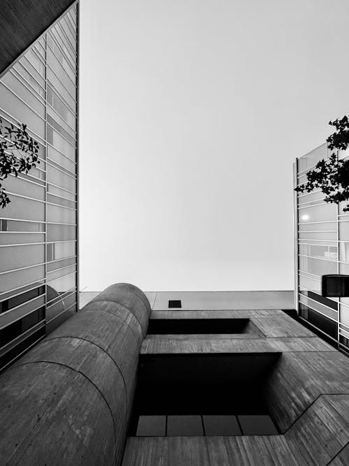 Immagine gratuita di architettura moderna, bianco e nero, bicchiere