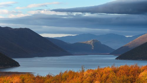 夕暮れ, 山岳, 川の無料の写真素材