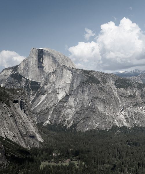 Free Majestic view of Half Dome in Yosemite, showcasing stunning rock formations and natural beauty. Stock Photo