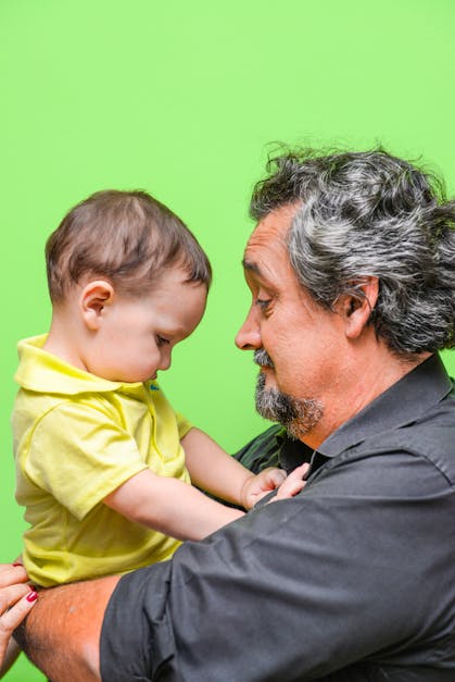 Free stock photo of baby, grandfather, people