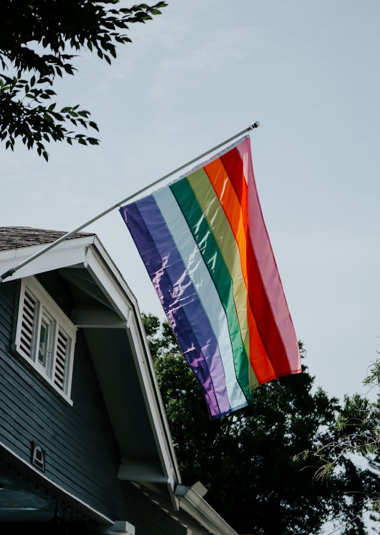 Colorful Flag On House