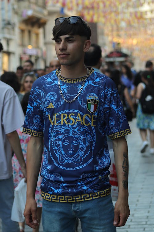 Man in Italian Football Jersey