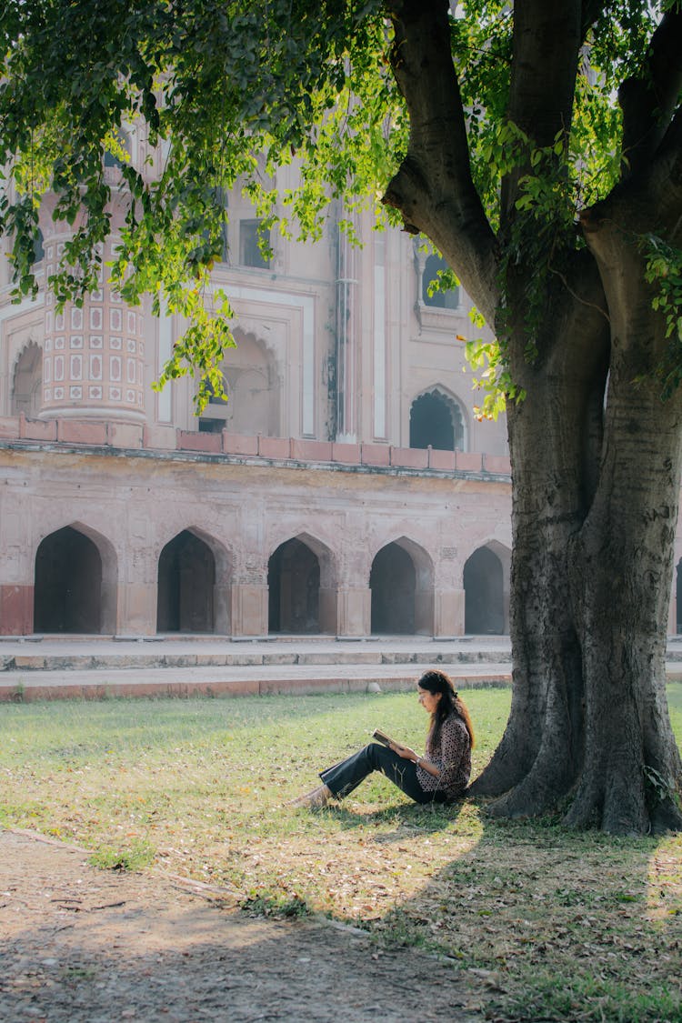 Woman Sitting Under Tree