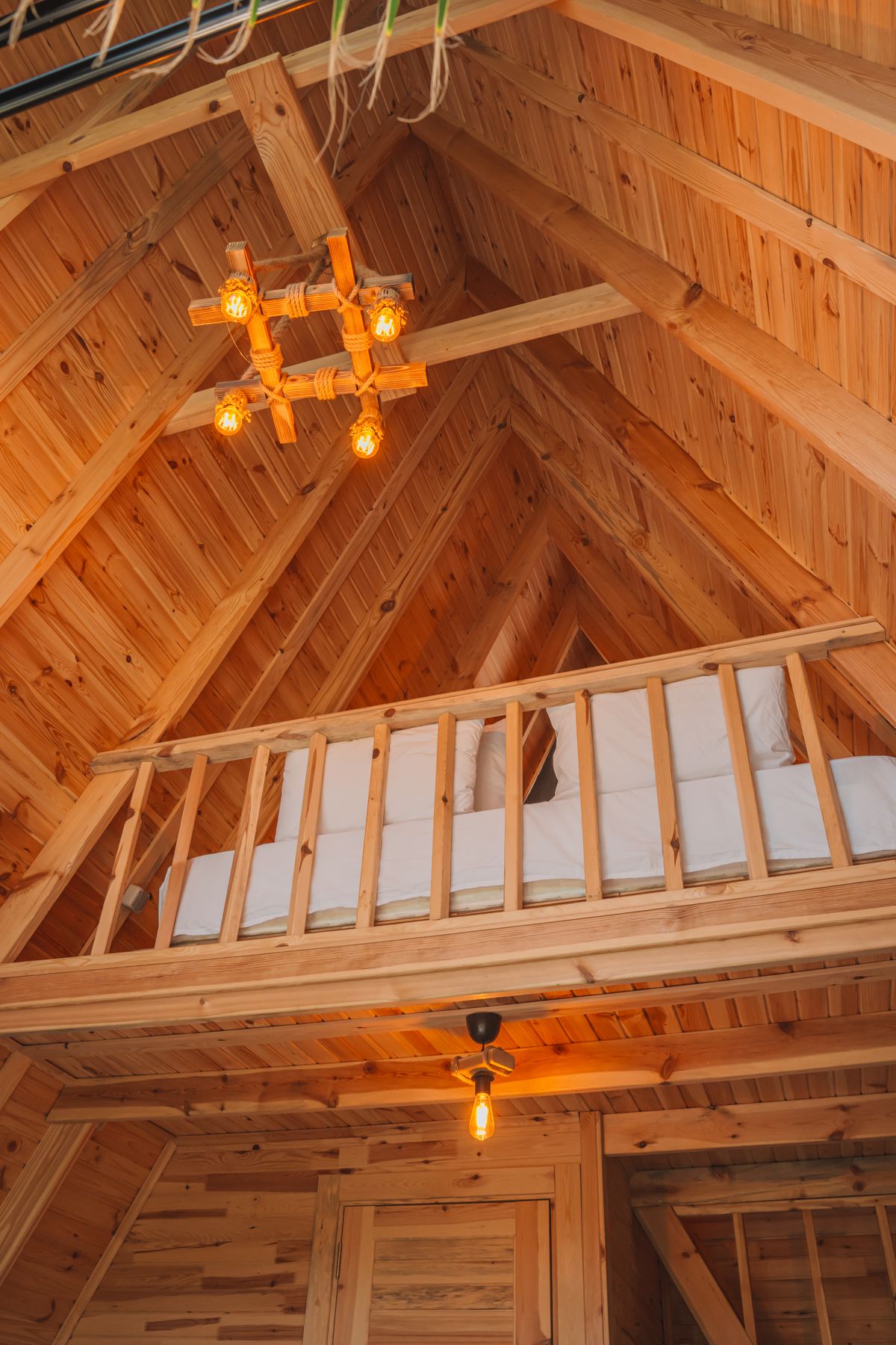 Rustic wooden loft