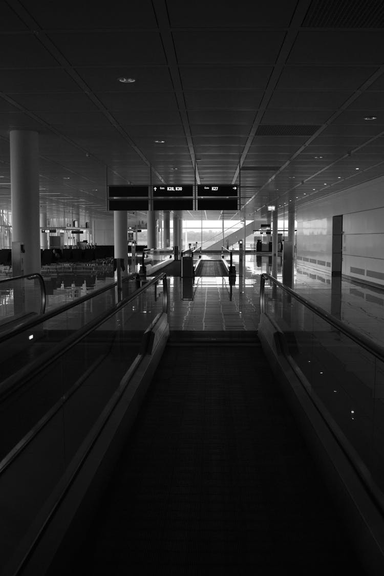 Autowalk In Airport Terminal