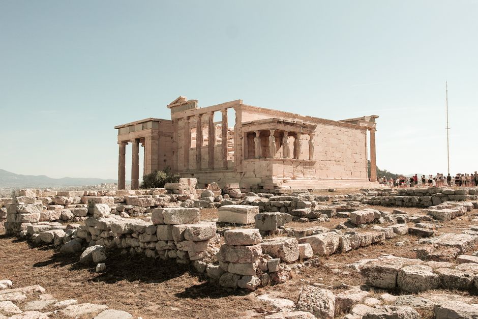 Explore the historical Erechtheion temple ruins in Athens, Greece, showcasing ancient architecture and rich history.