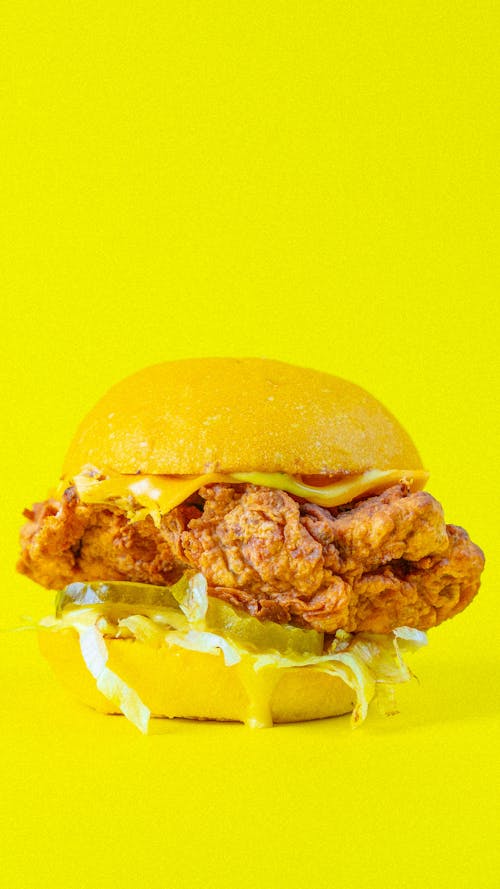 Ingyenes stockfotó burger, csirke sajtburger, élelmiszer-fotózás témában
