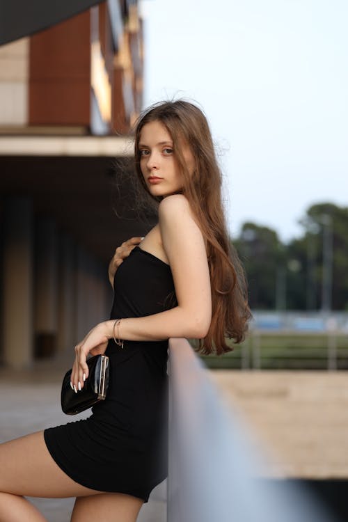 Woman in Black Dress