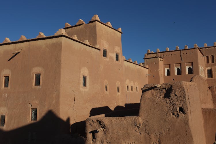 Adobe Buildings Of Taourirt Kasbah Fortress, Ouarzazate, Morocco