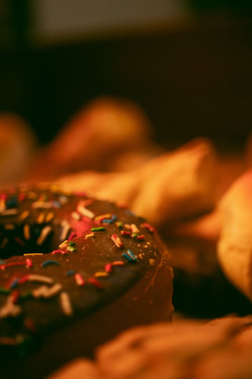 垂直拍摄, 巧克力, 甜甜圈 的 免费素材图片