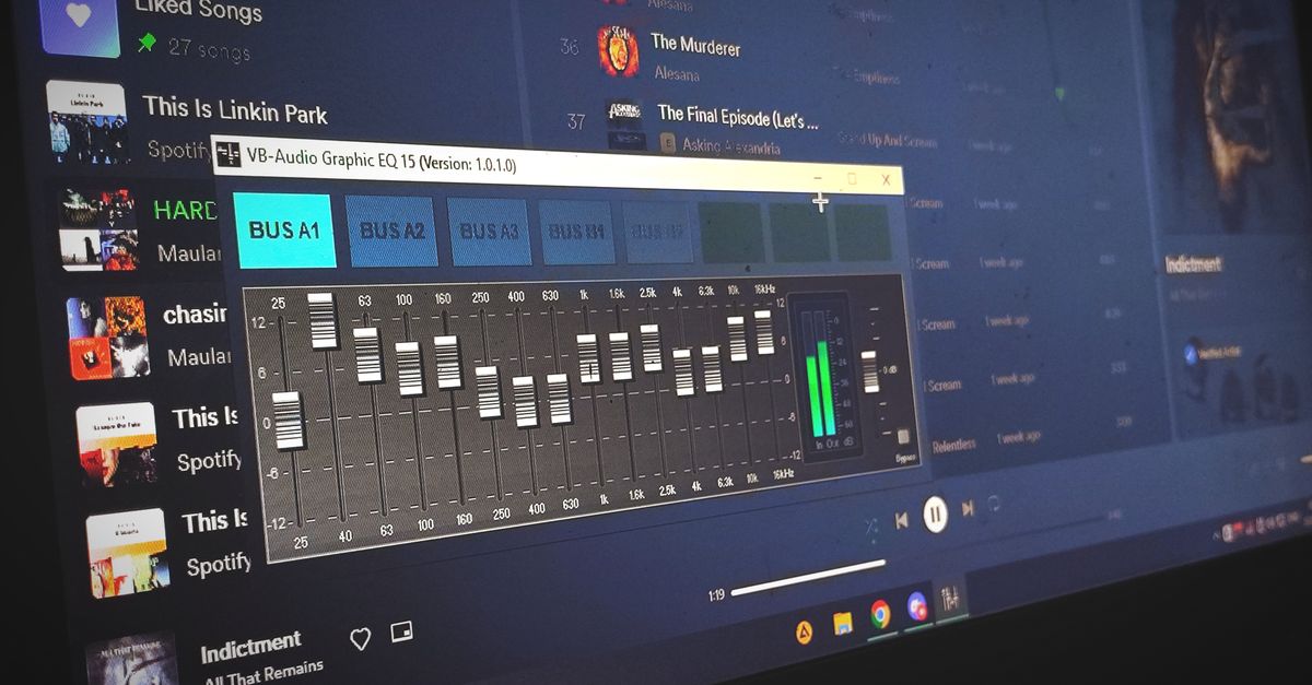 A courtroom gavel next to a laptop displaying a music production software with AI features