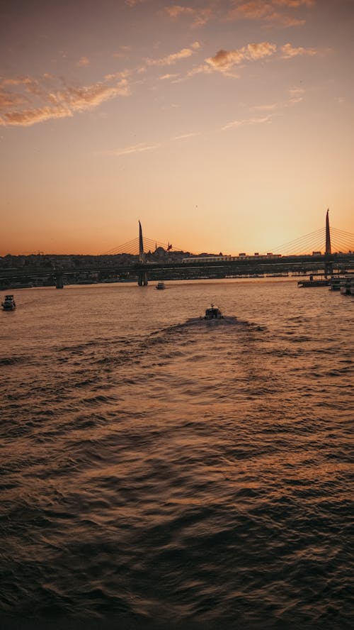 Sunset over Sea Coast in Istanbul