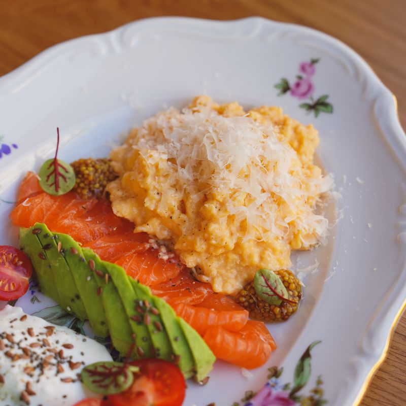 Wedding Brunch Scrambled Eggs with Smoked Salmon