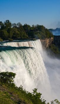 Breathtaking view of Niagara Falls showcasing powerful water flow and natural beauty.