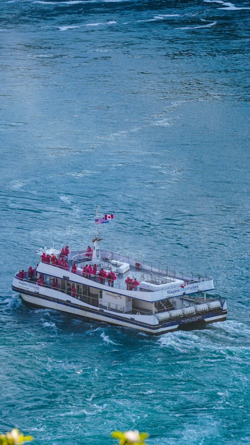 People on Boat on River Near Niagara Falls