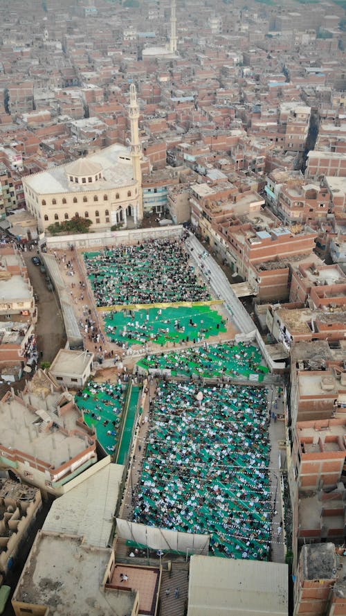 Eid Mubarak in Cairo, Egypt in Birds Eye View