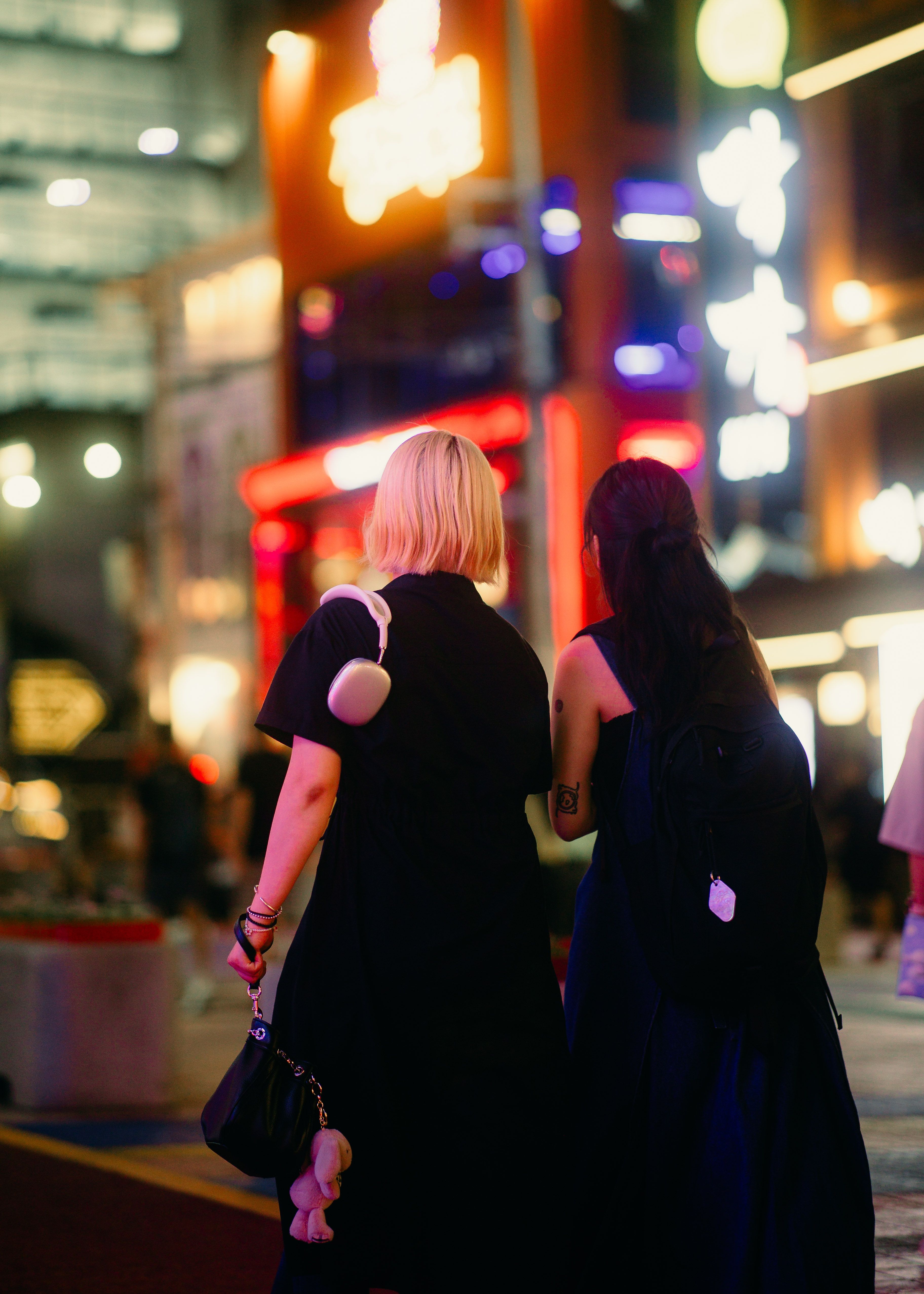 Women Walking on Night City Street · Free Stock Photo