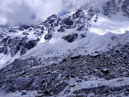 Mountain Valley Covered with Snow 