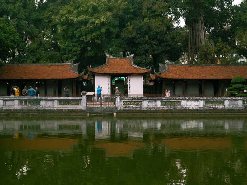 Temple of Literature gate and courtyard in Hanoi