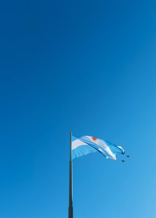 Argentine Flag against the Sky 
