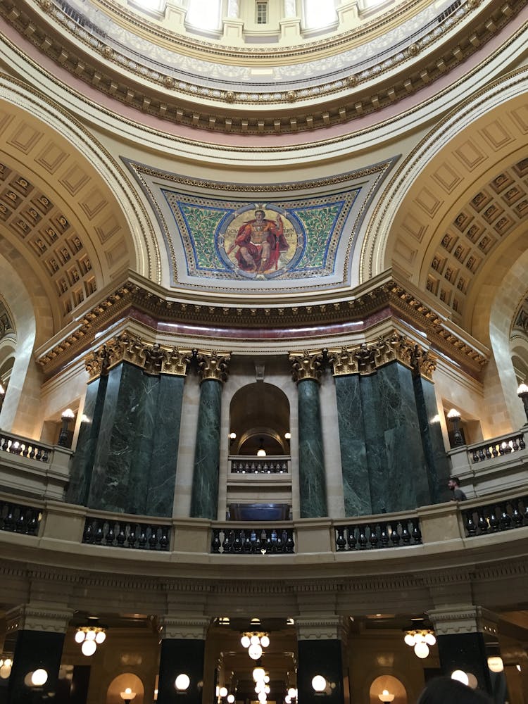 Interior Of The Wisconsin State Capitol In Madison, Wisconsin, USA