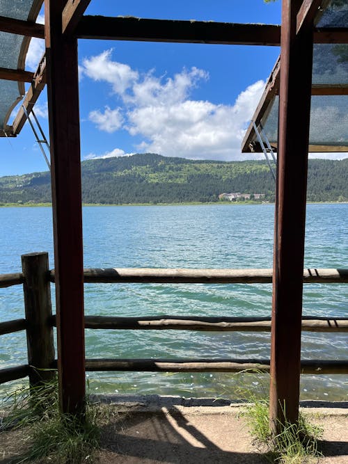 清澈的藍天, 湖岸, 湖景 的 免費圖庫相片