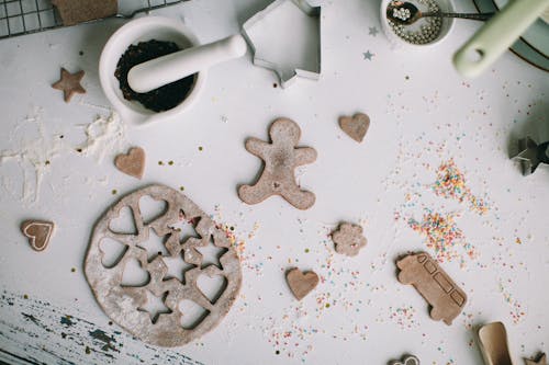 Free Gingerbread Cardboard Decor on White Surface Stock Photo