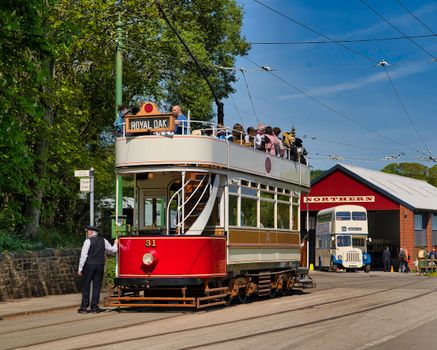 A Vintage Tram at the Beamish Museum, County Durham, England