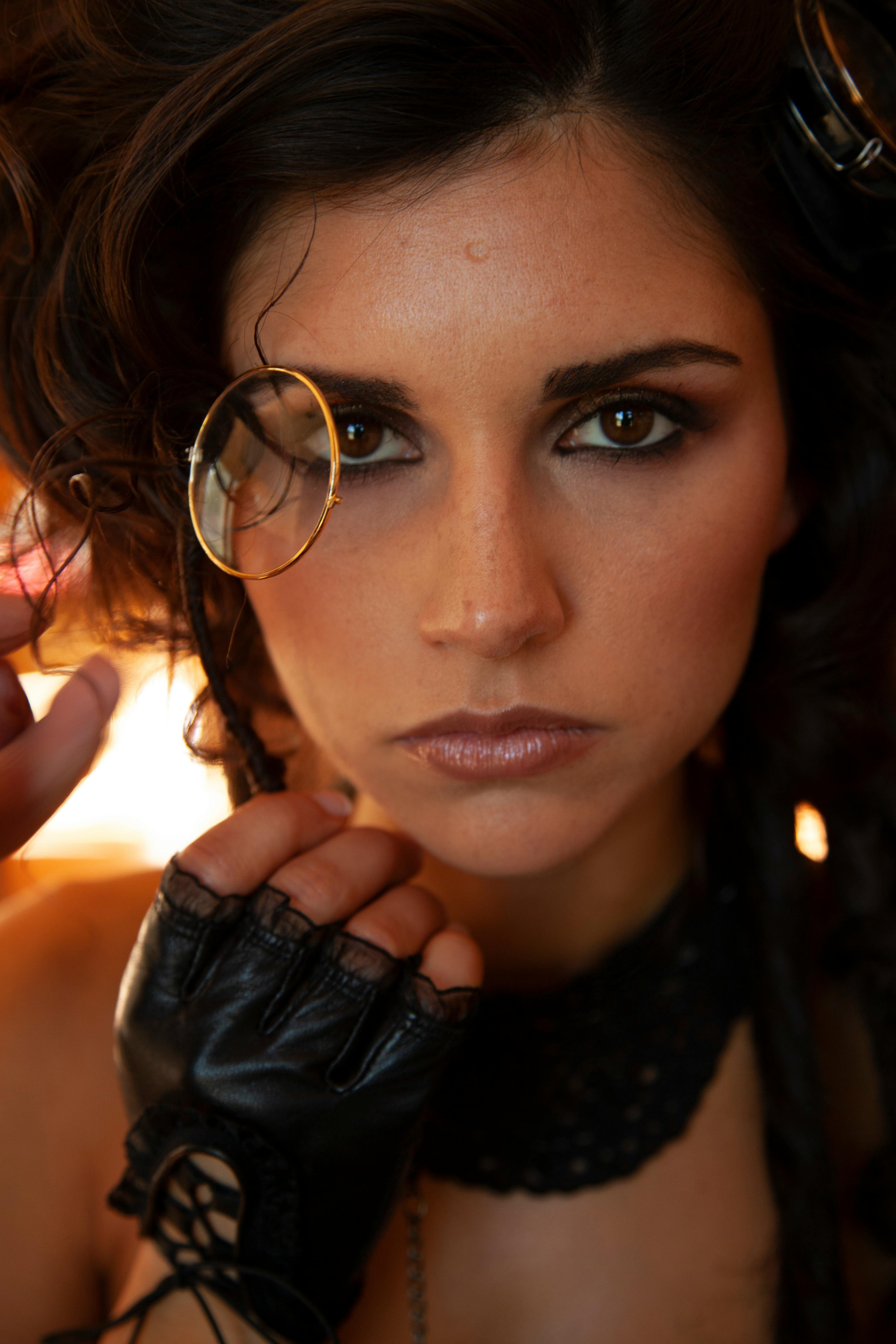 Quirky Girl Wearing Steampunk Eye Monocle High-Res Stock Photo - Getty  Images